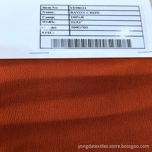 Bright Color High Quality Crepe 100% Rayon Fabric